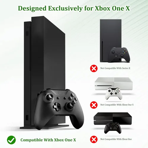 Vista 2 de Wall Mount Kit with Detachable 2 Controller Holder & Headphone Hanger, Metal Wall Mount Holder Compatible with Xbox One X, Black