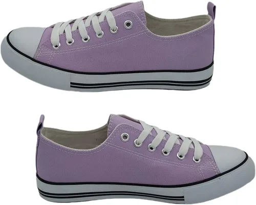 Vista 3 de Tenis deportivos Epic Step para mujer, bajos, de tela, con puntera de goma, planos, informales, cómodos para caminar, morado, 9