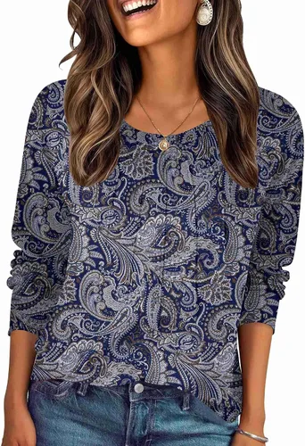 Vista 20 de Zeagoo Blusas de otoño para mujer, camisas de manga larga, blusas casuales de algodón, blusas plisadas elegantes 2025