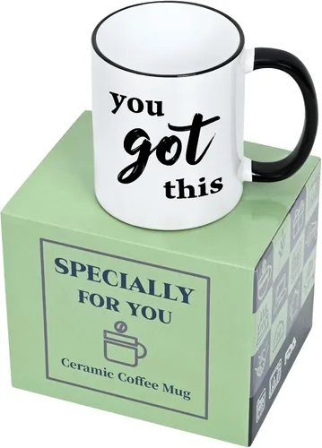 Vista 8 de YHRJWN Taza de café con texto en inglés "You Got This" para mujeres y hombres, regalos motivacionales inspiradores para mejores amigos, compañeros