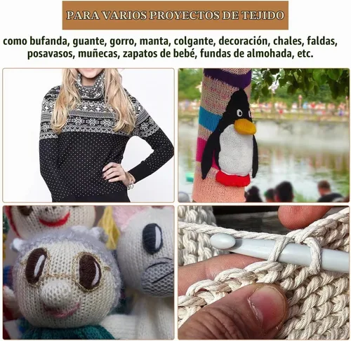 Vista 3 de 2 piezas de juego de agujas de tejer rectas de una sola punta de longitud 14 pulgadas, suministros de tejer, agujas de tejer para principiantes