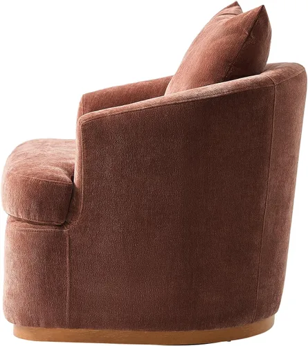 Vista 8 de HULALA HOME Silla giratoria moderna con base de madera maciza, óxido Herrumbre