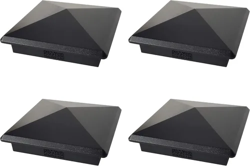 Vista 14 de Tapa de aluminio en forma piramidal para postes de madera, color negro (4 unidades)