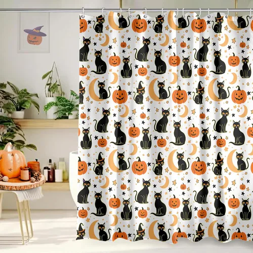 Vista 22 de Cortina de Ducha Feliz Navidad 72x72 Pulgadas Cortinas de Ducha de Reno Navideño para Baño con Ganchos Decoración Navideña de Baño Hogar Vacaciones
