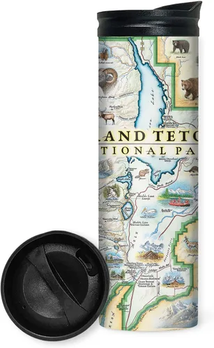 Vista 30 de Xplorer Maps 1000 Islands Map - Vaso de viaje de 16 onzas con tapa resistente a derrames, vaso de café aislado al vacío de acero inoxidable