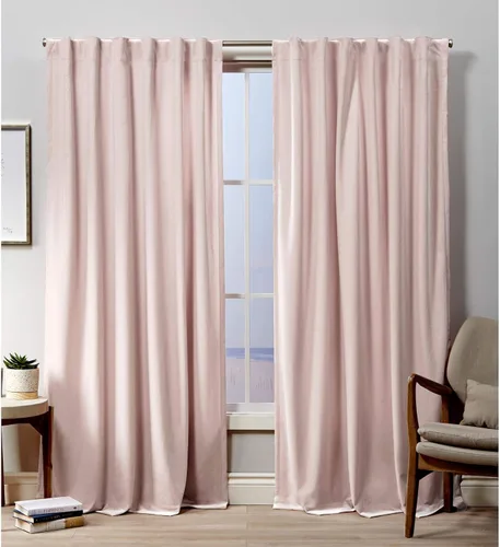 Vista 8 de Exclusive Home Cortinas de terciopelo con pestaña oculta en la parte superior, 52 x 108, blanco invierno, 2 paneles