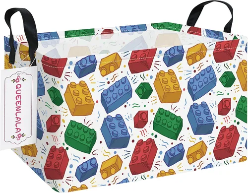 Vista 14 de QUEENLALA Cesta para la colada rectangular/Cesta para la ropa sucia plegable para habitación de niños, para organizar o almacenar, para juguetes