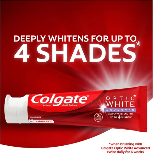 Vista 6 de Colgate Optic White Advanced - Pasta dental de peróxido de hidrógeno, pasta dental blanqueadora dental, fórmula de peróxido de hidrógeno segura