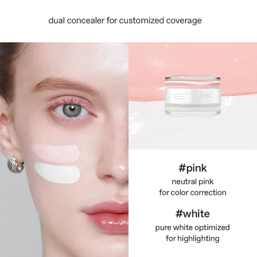 Vista 6 de Corrector brillante no seco #rosa #blanco,maquillaje coreano 0.4 oz