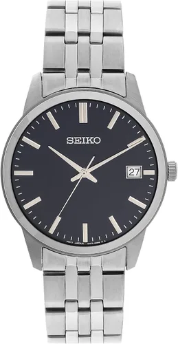 Vista 2 de Seiko Reloj esencial de cuarzo azul esfera para hombre SUR399 Movimiento de cuarzo
