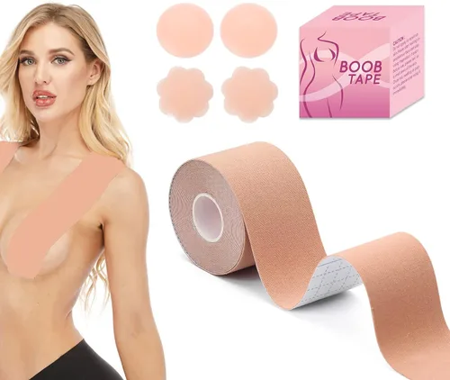 Vista 7 de BoobTape - Cinta invisible para levantamiento de pecho cinta de levantamiento de senos cinta transpirable para levantamiento de senos para copas A-E