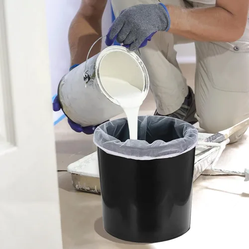 Vista 6 de Bolsa de filtro de pintura, colador de pintura de 5 galones con apertura superior elástica, bolsa de filtros de malla fina blanca para jardinería