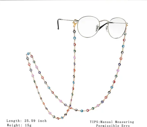Vista 3 de Cadena de máscara para gafas, lentes de sol, lentes de lectura, retenedor de cadena, soporte de correa para gafas para mujer