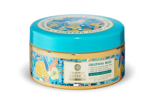 Vista 3 de Siberica Mascarilla restauradora de espino amarillo para cabello dañado, 10.14 onzas