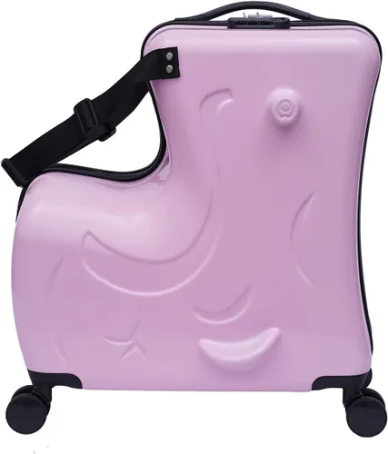 Vista 3 de TdiriNar Carro de paseo para niños de 20 pulgadas, equipaje portátil para niños con 4 ruedas universales, varios colores, impermeable, unisex