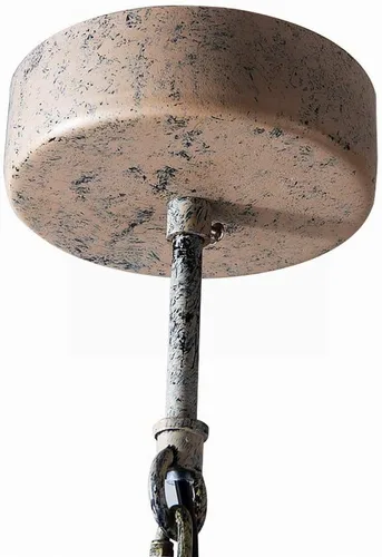 Vista 6 de Lámpara de techo con cuentas de madera en acabado gris y azul, estilo bohemio boho, para playa, accesorios de iluminación para techo