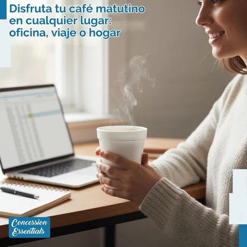 Vista 6 de Concession Essentials Vasos de espuma, desechables para bebidas calientes y frías, tazas aisladas para llevar, 8 onzas, fabricadas en Estados