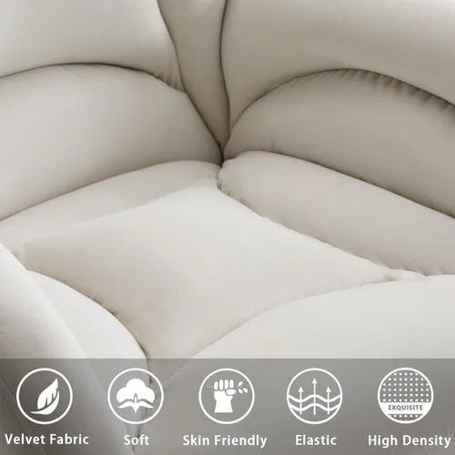 Vista 6 de Bonita silla de tocador con respaldo para dormitorio, silla de oficina de terciopelo blanco, cómoda para oficina, altura ajustable, giratoria de 360