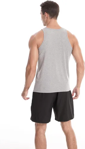 Vista 6 de Camiseta sin mangas para hombre, chaleco de algodón, sin mangas, para gimnasio, entrenamiento, culturismo, fitness, muscular, camisetas