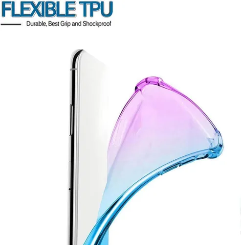 Vista 5 de Funda para Poco M4 Pro 4G, MZB0B5VIN Case, Crystal Clear Case Gradient Slim Anti Scratch TPU a prueba de golpes Funda protectora para XiaomiPoco M4