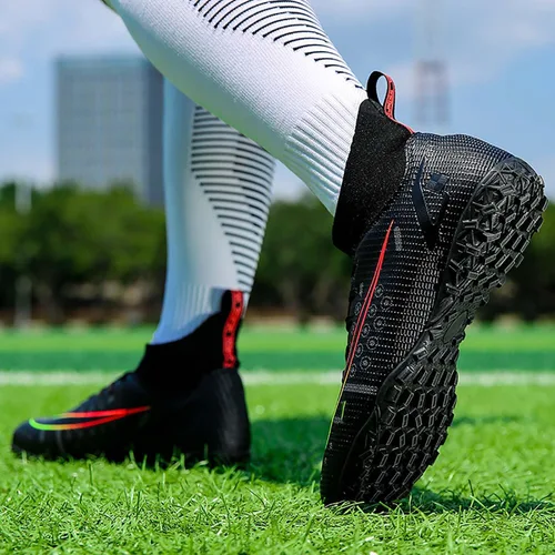 Vista 6 de HESBITEUL Zapatos de fútbol cómodos para hombre, para exteriores, interiores, para niños, para estudiantes de fútbol, zapatos deportivos de alta