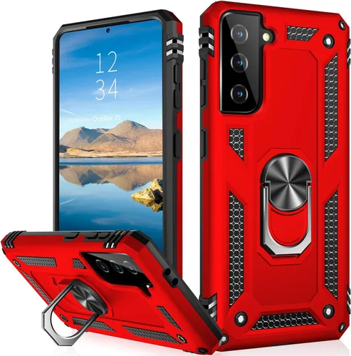 Vista 51 de IKAZZ Funda para Galaxy S21, Grado Militar Resistente a Golpes de Servicio Pesado Cubierta Protectora para Teléfono Pasa Prueba de Caída de 16 pies
