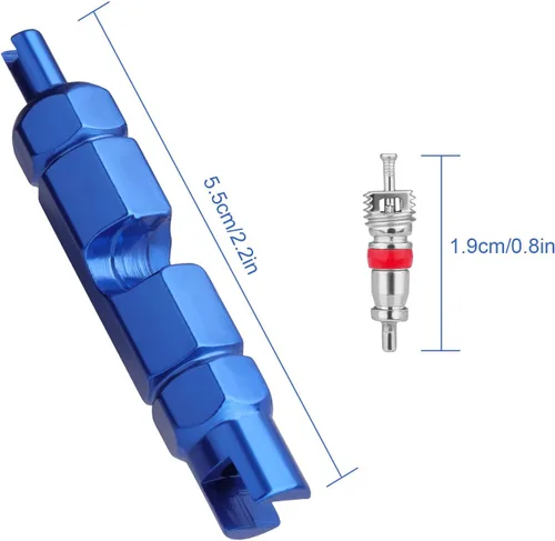 Vista 2 de Savita Kit de bicicleta con núcleo de válvula, núcleo de válvula de acero inoxidable para neumáticos, herramienta de extracción de núcleos