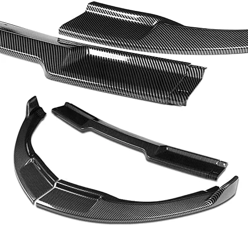 Vista 2 de Kit de 3 bordes para parachoques delantero compatible con Infiniti G35 Coupe/2-DR 2003-2007, alerón de protección divisor estilo GT, difusor de aire