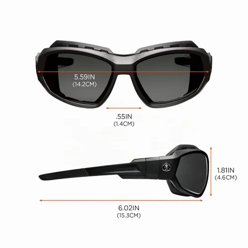 Vista 7 de Ergodyne Skullerz Loki Spoggles Gafas de Seguridad Convertibles Antiarañazos - Incluye Junta y Correa para Convertir a Gafas Protectoras, Antivaho