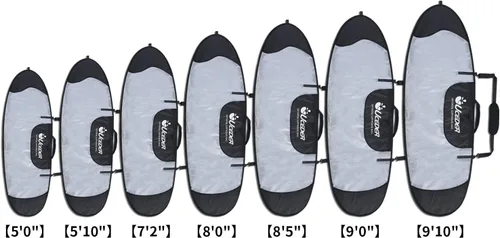 Vista 8 de Funda para tabla de surf y bolsa de almacenamiento para tabla de surf para viajes al aire libre, bolsa para tabla de surf de 5'0"-9'10", máxima