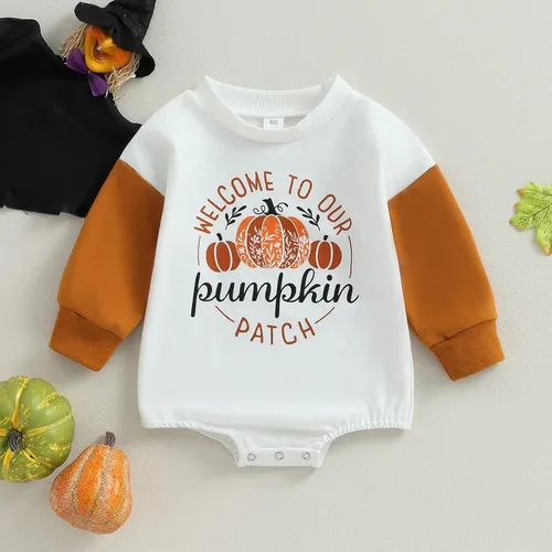 Vista 2 de LIOMENGZI My First Halloween - Traje de niña raglán con estampado de flores, mameluco de 0 a 18 meses