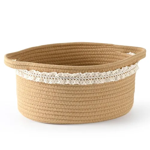 Vista 18 de Happyiren Linda Cesta Tejida para Regalo – Cesta de Regalo Vacía Beige para Guardería, Regalos de Fiesta de Bebé, Cumpleaños, Boda, Cestas Boo