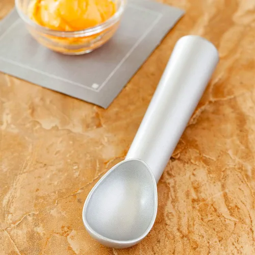 Vista 3 de Restaurantware Met Lux - Cuchara de helado de 1.5 onzas, 1 cuchara antiadherente para helados, apta para congelador, de aluminio plateado, resistente