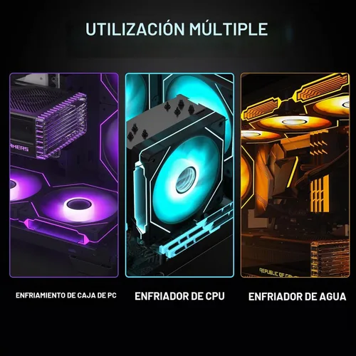 Vista 7 de DARKROCK Ventiladores de caja con diseño de espejo infinito F120 3in1 4.724