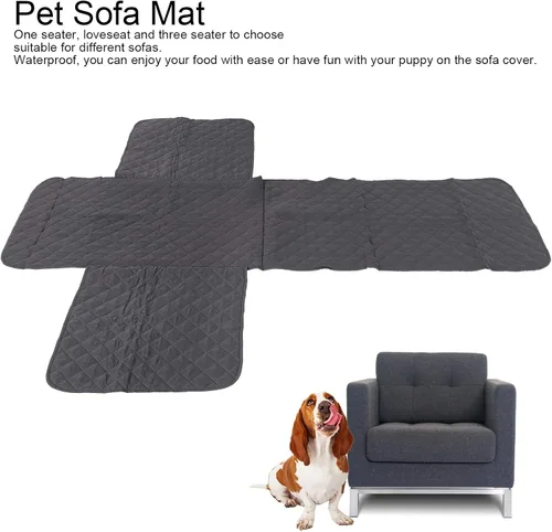 Vista 3 de Funda protectora de sofá para mascotas, tamaño biplaza, impermeable, protector de muebles para perros y gatos, funda de sofá suave para sala