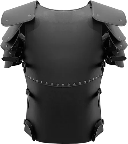 Vista 2 de Armadura de pecho de cuero medieval de guerrero retro para LARP Cosplay Halloween