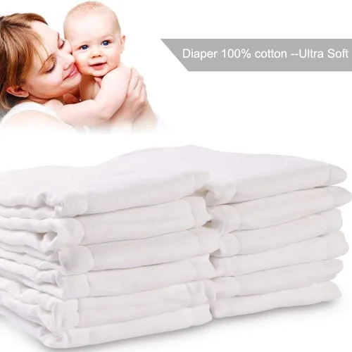 Vista 5 de Fasoar - Pañales de tela preplegados – Fundas de pañales lavables de 3 capas para bebés y niños pequeños, multiusos (10-35 libras), 6/10/12