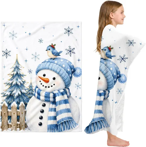 Vista 103 de Manta de forro polar suave con diseño de árbol de Navidad con texto en inglés «This is My Christmas» para ver películas navideñas, sofá, silla, sala