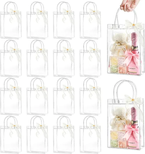 Vista 9 de Ohuimrt - Bolsas de regalo de plástico transparente con asas, 24