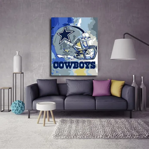 Vista 6 de Póster de fútbol americano de los Dallas City Cowboys, diseño deportivo, lienzo impreso para pared, pintura para decoración del hogar
