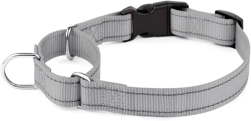 Vista 16 de Collar reflectante de martingala de Plutus Pet con hebilla - Collar de entrenamiento duradero y ajustable para evitar tirones, collar de gargantilla