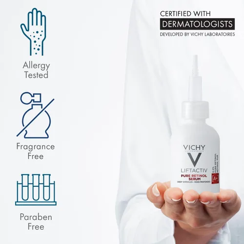 Vista 5 de Vichy LiftActiv - Suero de retinol puro para cara, suero facial antienvejecimiento para arrugas y líneas finas, 0.2% retinol + péptidos, resurge