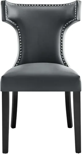 Vista 4 de Modway Silla de comedor de cuero vegano Curve en gris
