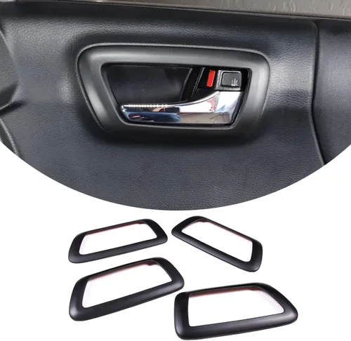 Vista 11 de 4 piezas de ABS para apariencia interior de automóvil, cubierta de panel de manija de puerta compatible con Toyota Tacoma 2016 2017 2018 2019 2020