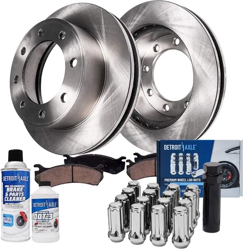 Vista 17 de Detroit Axle - Kit de frenos para Nissan Rogue 2014-2019, 2015 2016 2017 2018 Rotores de freno de disco de cerámica Reemplazo de pastillas de freno