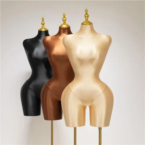 Vista 7 de Maniquí femenino grande con soporte ajustable de cuerpo completo, torso de forma de vestido para tienda de ropa al por menor y exhibición