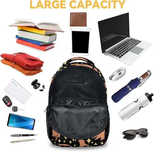 Vista 5 de Mochila para niñas, mochilas escolares para niños y niños, bonita bolsa de libros de animales de 17 pulgadas, bolsas para niñas para escuela