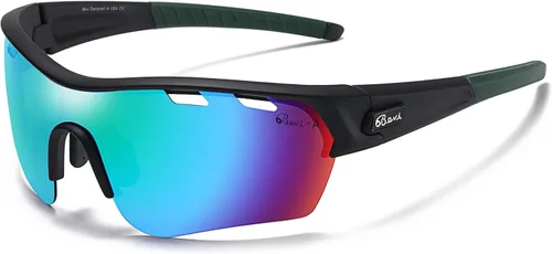 Vista 15 de Bevi Lentes de sol deportivos polarizados TR90, marco duradero y ultraligero para hombres y mujeres, béisbol, correr, ciclismo, golf