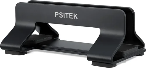 Vista 5 de Soporte vertical de aluminio para computadora portátil, soporte de acoplamiento con ancho de ranura ajustable de 12-42mm, almacenamiento vertical