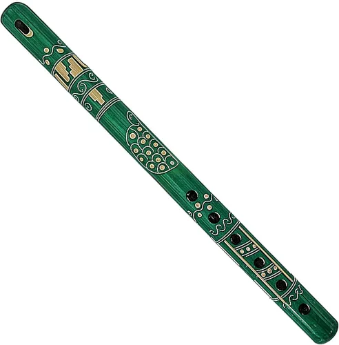 Vista 14 de Mia Jewel Shop - Flauta de Bambú y Madera de Color Hecha a Mano Patrón Natural Tribal Grabadora Nativa para Principiantes, Meditación y Amantes